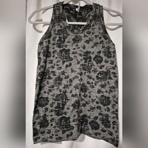 Athleta Gray and Black Floral Tank